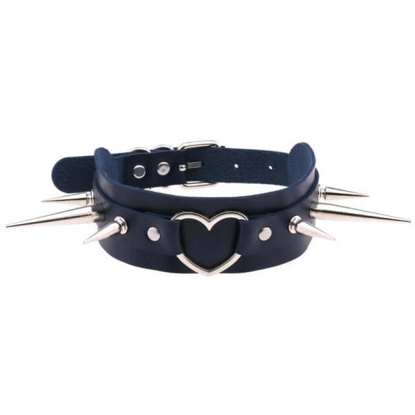 (image for) Extra Long Spikes Heart Ring Collar
