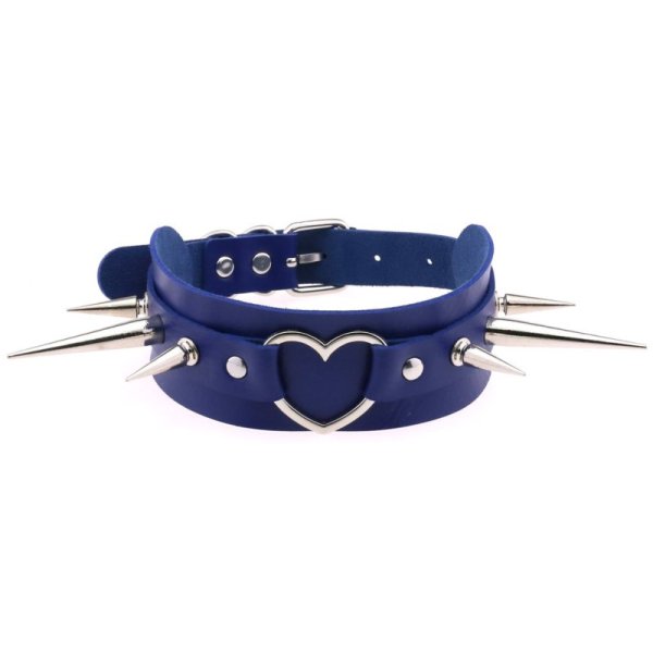 (image for) Extra Long Spikes Heart Ring Collar