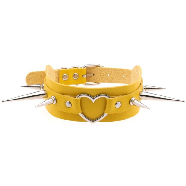 (image for) Extra Long Spikes Heart Ring Collar