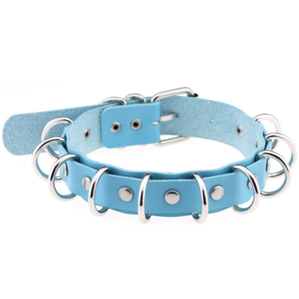 (image for) Multiple Rings Double Leather Collar