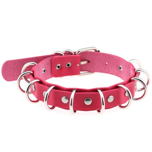 (image for) Multiple Rings Double Leather Collar