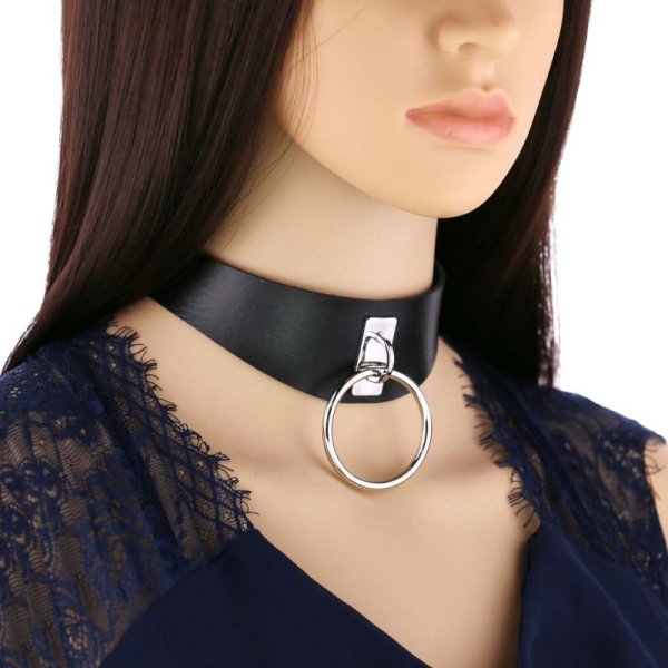 (image for) O-ring Trendy PU Leather Neck Collar