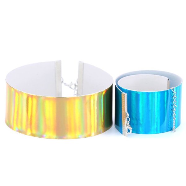 (image for) Flocked Webbing Wide Choker - Laser
