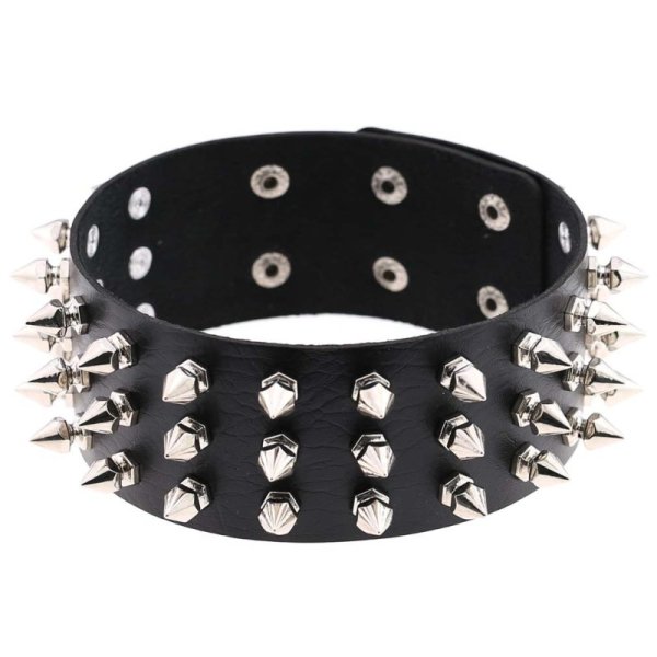 (image for) Three Row Tapered Studded Collar