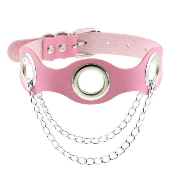 (image for) Leather Hole Breathable Chain Collar