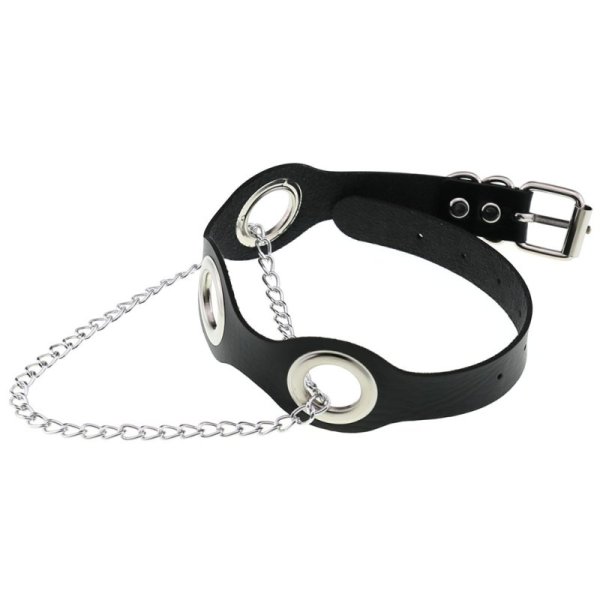 (image for) Leather Hole Breathable Chain Collar