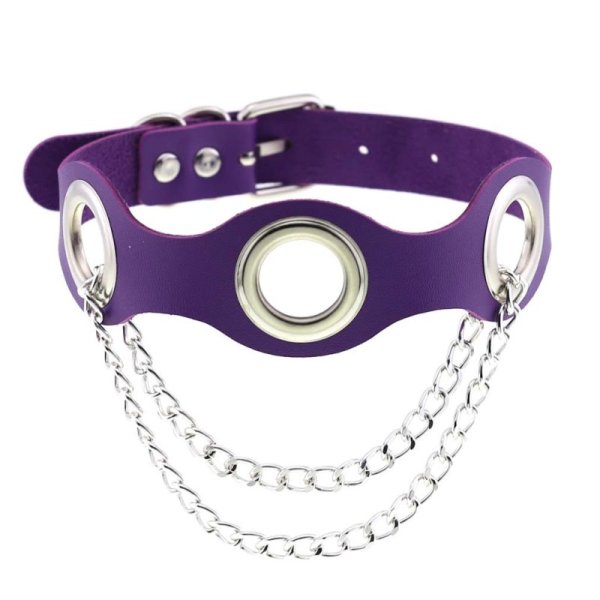 (image for) Leather Hole Breathable Chain Collar