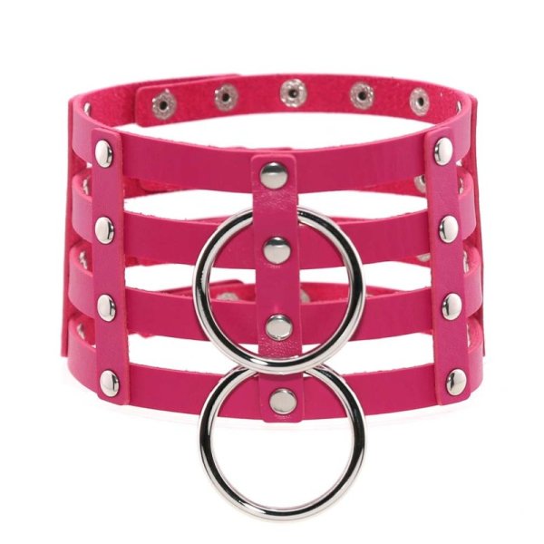 (image for) Four Rows Leather Bondage Collar