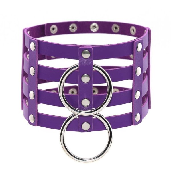 (image for) Four Rows Leather Bondage Collar