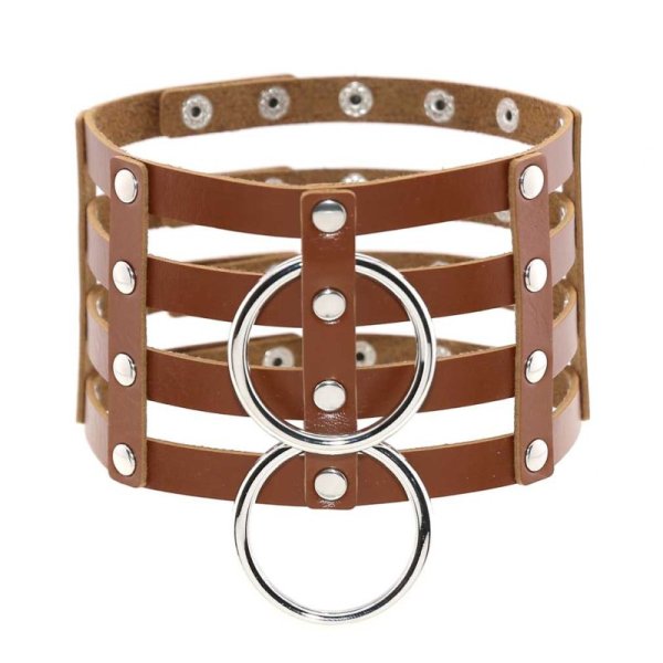(image for) Four Rows Leather Bondage Collar