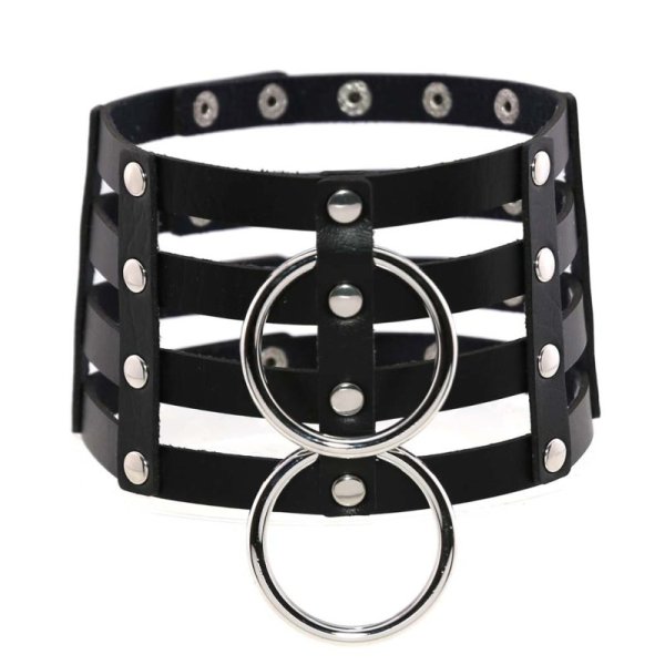 (image for) Four Rows Leather Bondage Collar