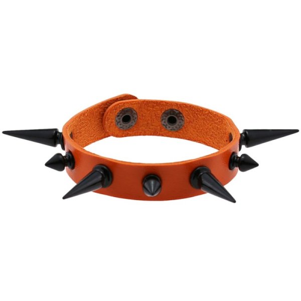 (image for) One Row Studded PU Leather Bracelet