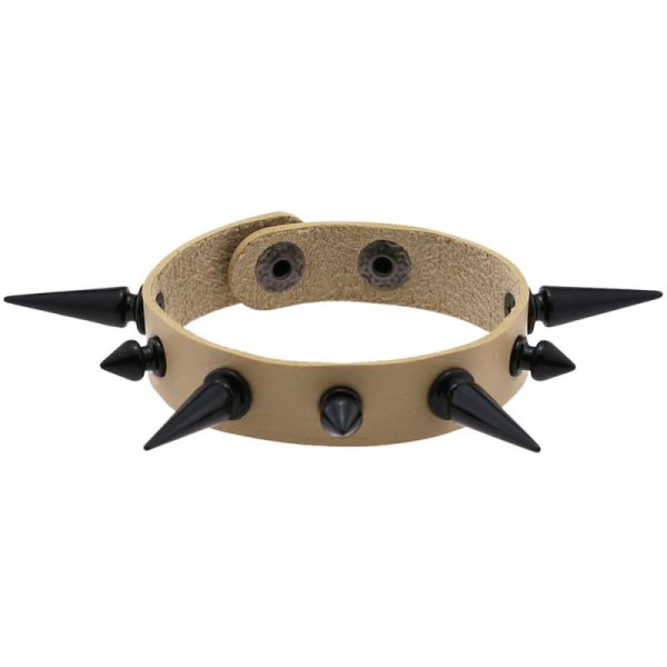 (image for) One Row Studded PU Leather Bracelet