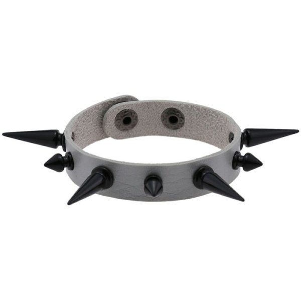(image for) One Row Studded PU Leather Bracelet