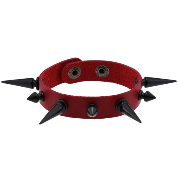 (image for) One Row Studded PU Leather Bracelet