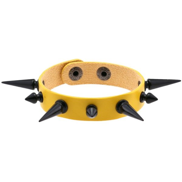 (image for) One Row Studded PU Leather Bracelet