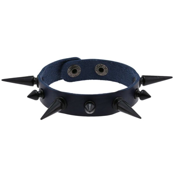 (image for) One Row Studded PU Leather Bracelet