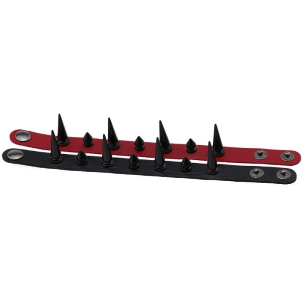(image for) One Row Studded PU Leather Bracelet