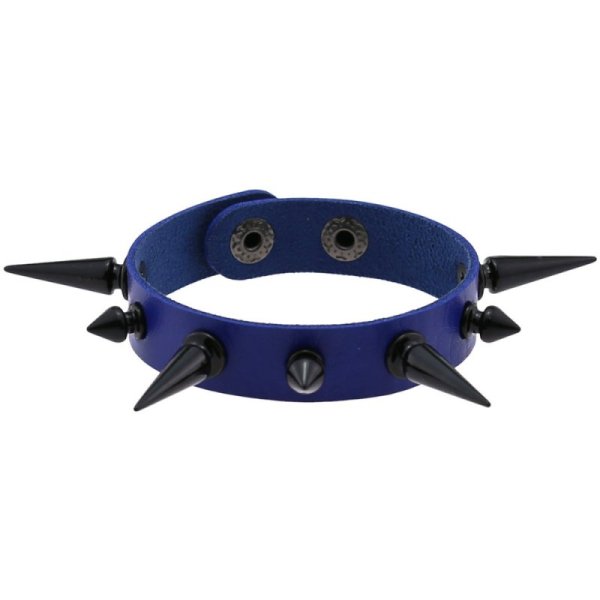 (image for) One Row Studded PU Leather Bracelet
