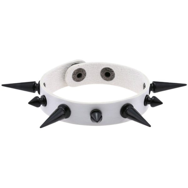 (image for) One Row Studded PU Leather Bracelet