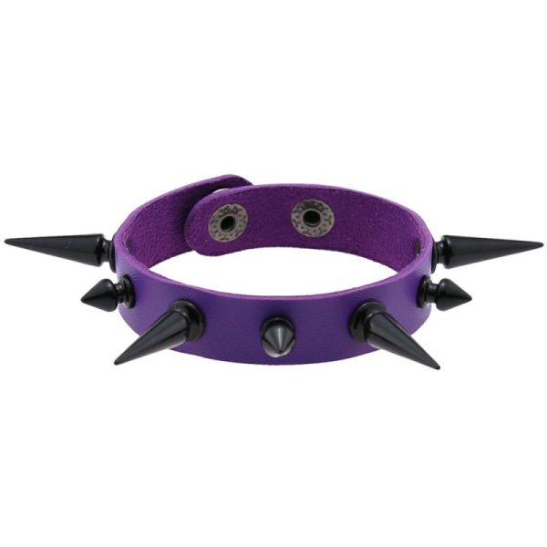 (image for) One Row Studded PU Leather Bracelet
