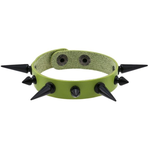 (image for) One Row Studded PU Leather Bracelet