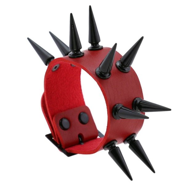 (image for) Two Row Studded PU Leather Bracelet