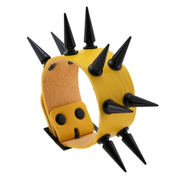(image for) Two Row Studded PU Leather Bracelet