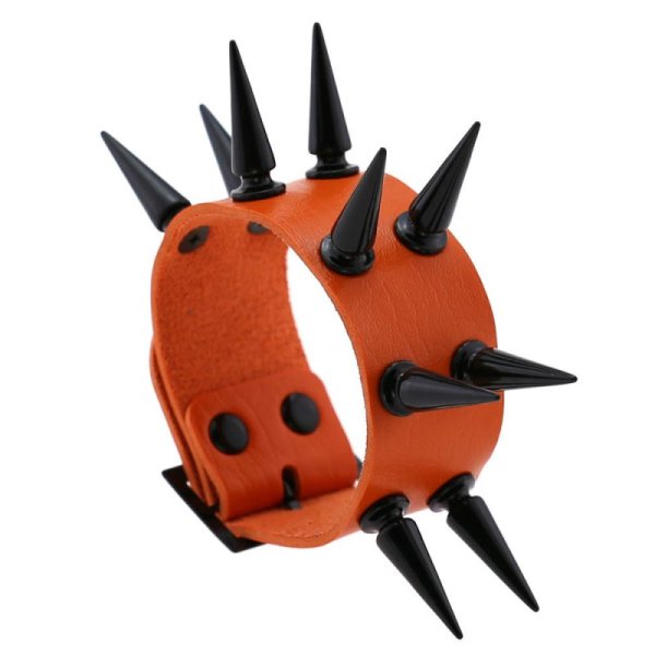 (image for) Two Row Studded PU Leather Bracelet