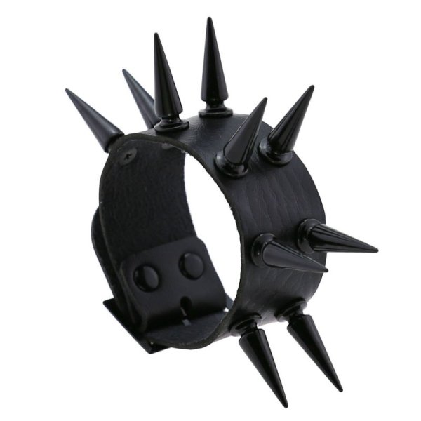 (image for) Two Row Studded PU Leather Bracelet