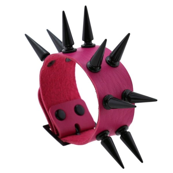 (image for) Two Row Studded PU Leather Bracelet