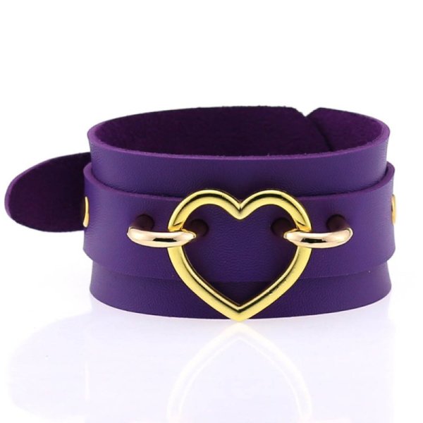 (image for) Punk PU leather Love Ring - Golden