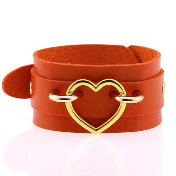 (image for) Punk PU leather Love Ring - Golden