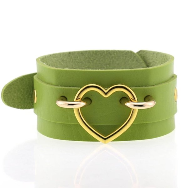 (image for) Punk PU leather Love Ring - Golden