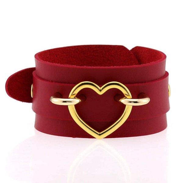 (image for) Punk PU leather Love Ring - Golden