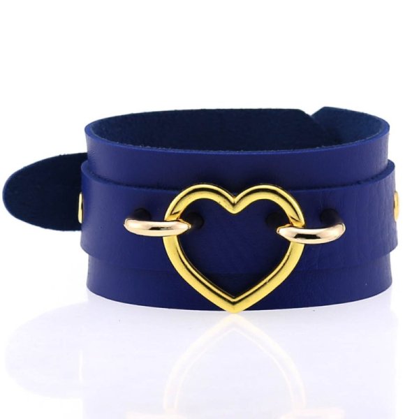 (image for) Punk PU leather Love Ring - Golden