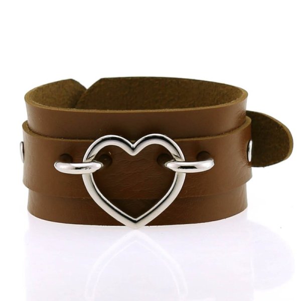(image for) Punk PU leather Love Ring - Silver