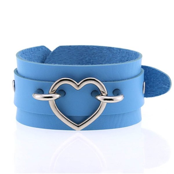 (image for) Punk PU leather Love Ring - Silver