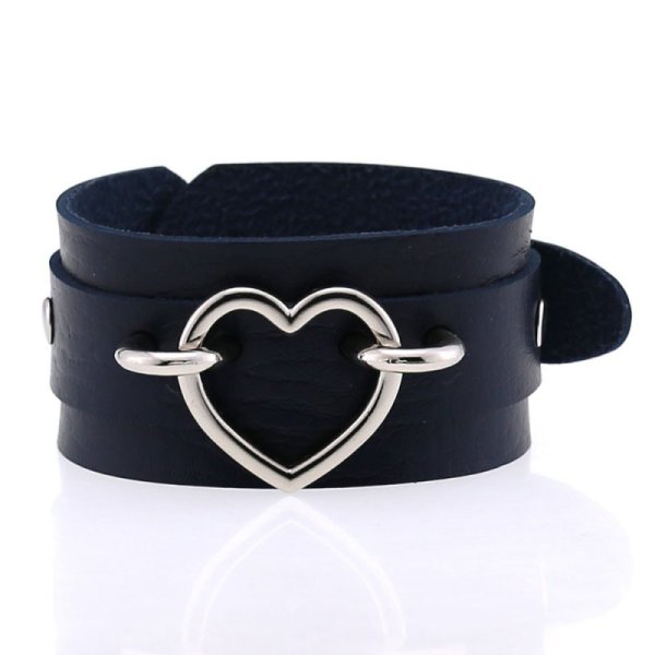 (image for) Punk PU leather Love Ring - Silver