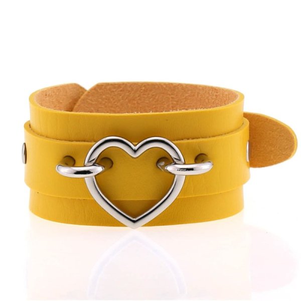 (image for) Punk PU leather Love Ring - Silver