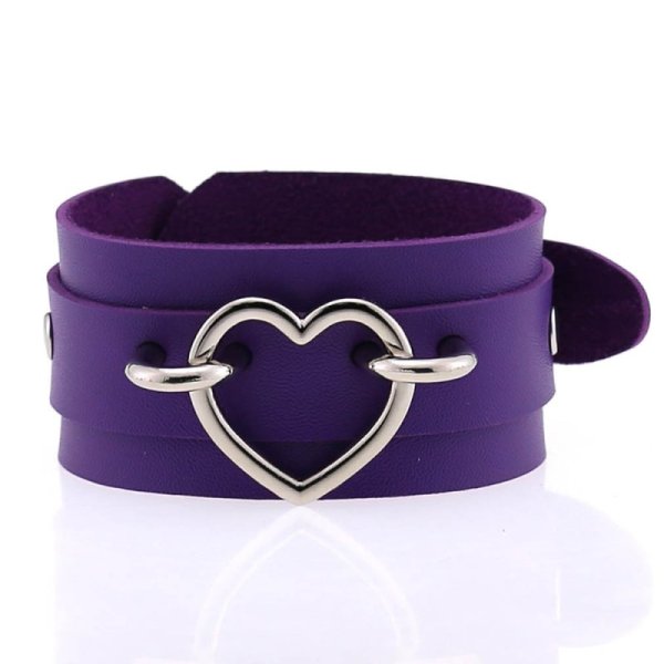 (image for) Punk PU leather Love Ring - Silver