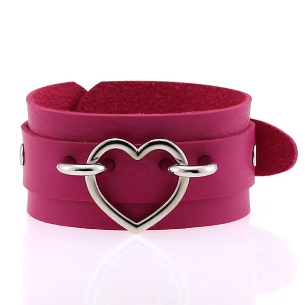 (image for) Punk PU leather Love Ring - Silver