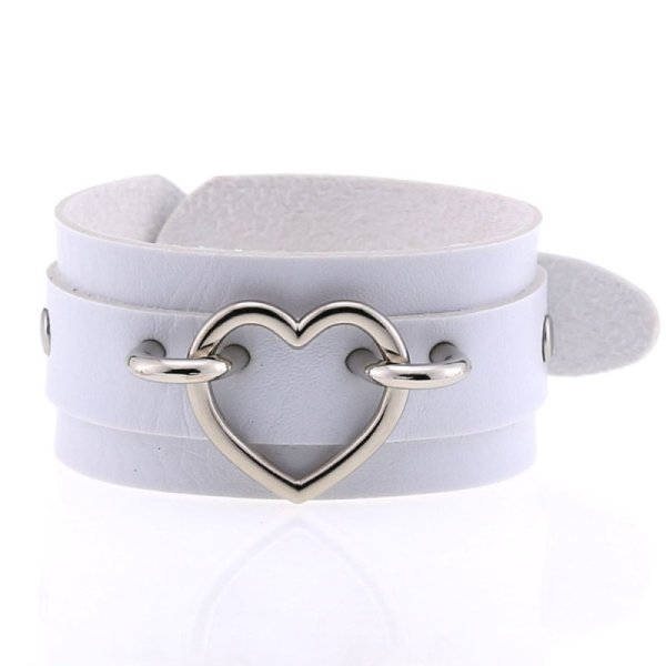 (image for) Punk PU leather Love Ring - Silver