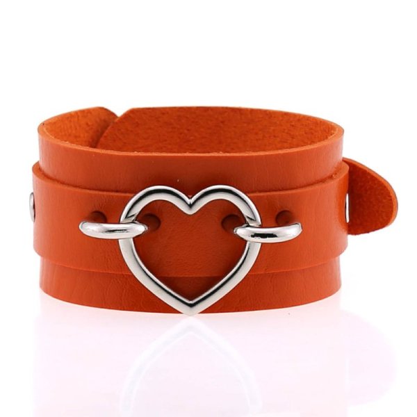 (image for) Punk PU leather Love Ring - Silver