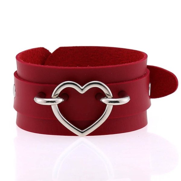 (image for) Punk PU leather Love Ring - Silver