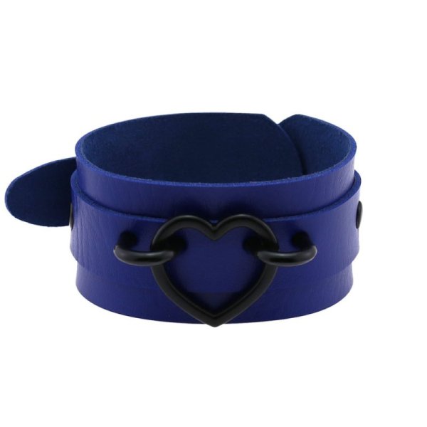 (image for) Punk PU leather Love Ring - Black