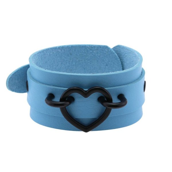 (image for) Punk PU leather Love Ring - Black