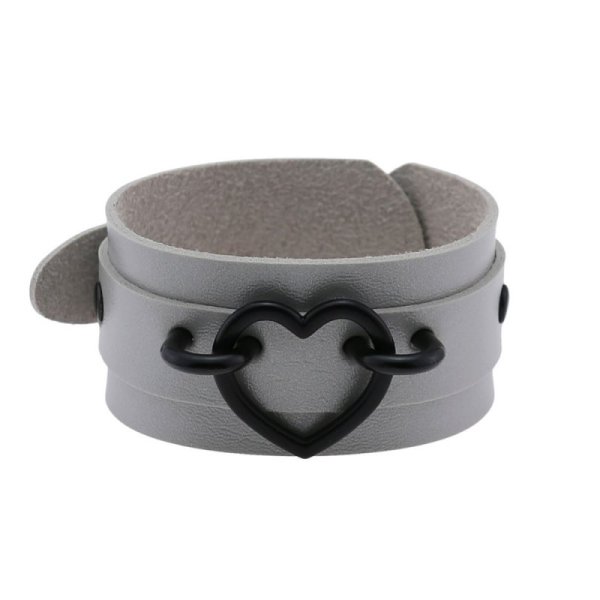 (image for) Punk PU leather Love Ring - Black