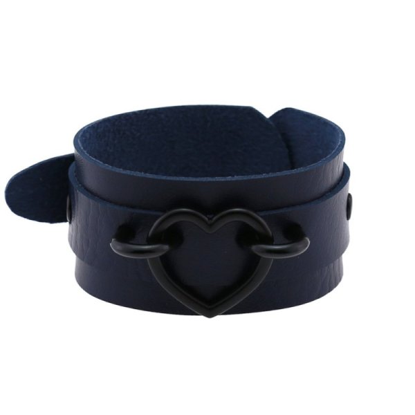 (image for) Punk PU leather Love Ring - Black