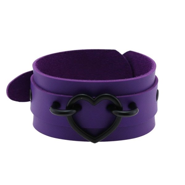 (image for) Punk PU leather Love Ring - Black